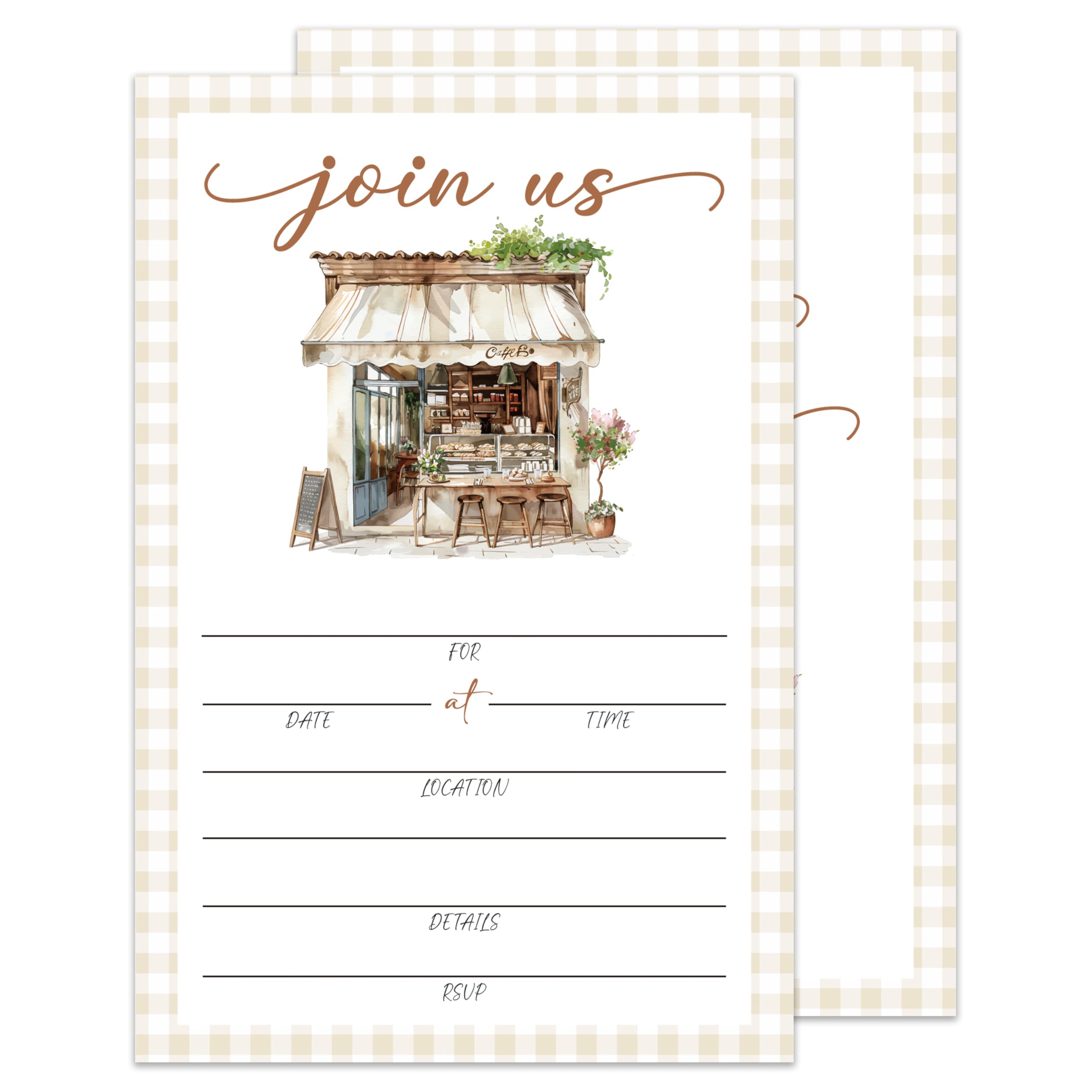 Coffee Bridal Baby Shower Invitations, Love is Brewing Wedding Bridal Shower Party Invites, Join Us Birthday Invitations, Fill-in Style All Occasion