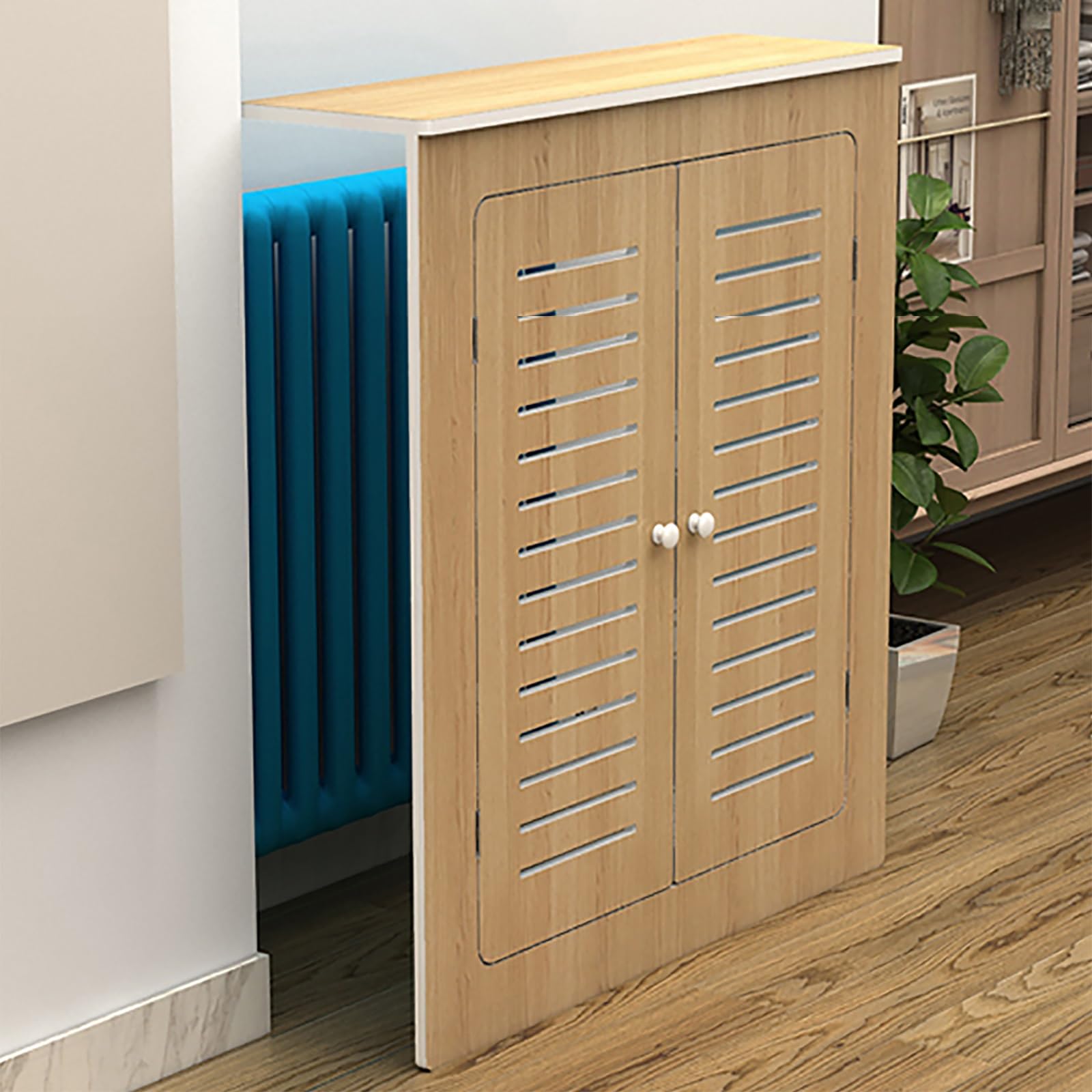 Radiator Covers Cabinet Shelf Home, Modern Heat Covers for Radiator, Strong Load-Bearing Capacity, Living Room Heating Decorative Cabinet, Easy Assembly(90x80x20cm/35x31x8in)