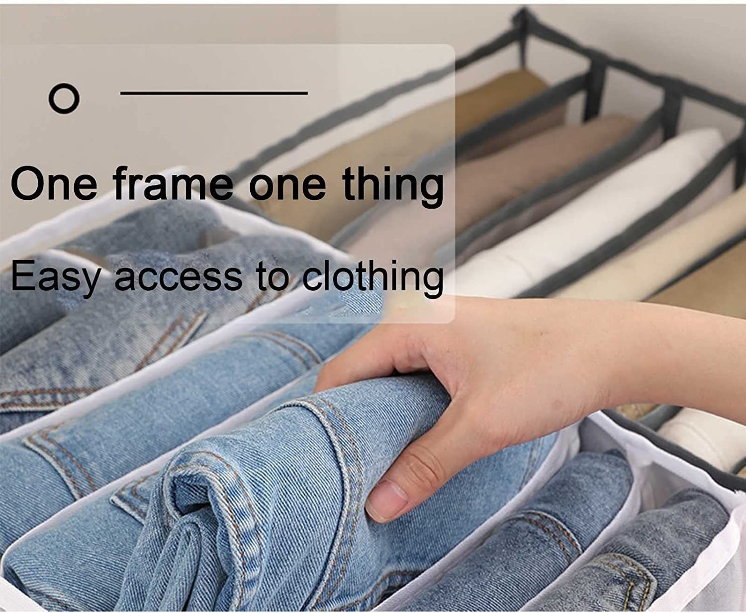 6 Pièces Boîte De Rangement pour Compartiment Jeans Lavable Organisateur De Vêtements De Garde-Robe Organisateur De Leggings Et Boîte De Séparation en Maille pour Tiroir à Vêtements