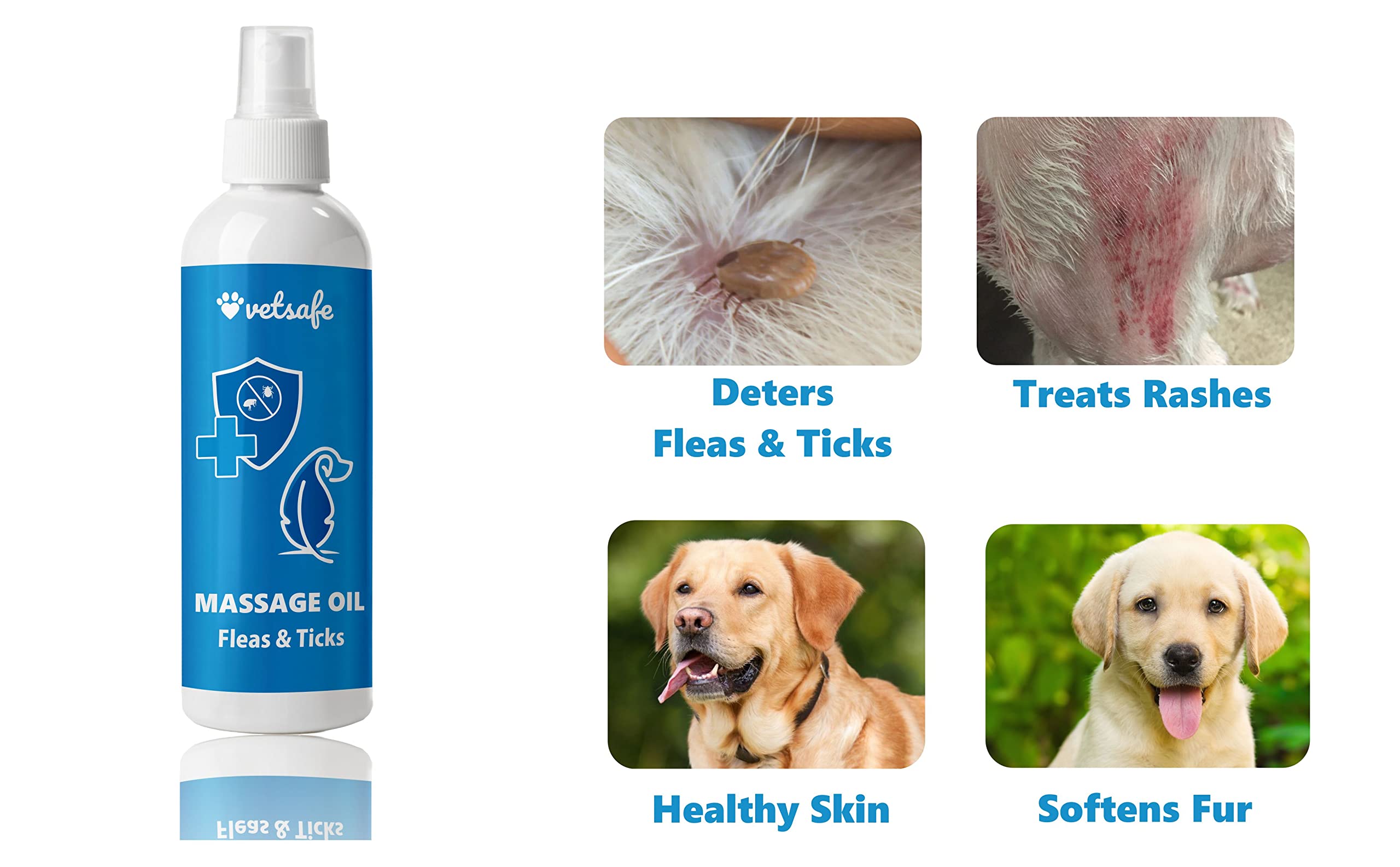 VetSafe Massage Oil for Dogs & Cats 200 ml | Pain & Anxiety Relief | Herbal Calming Massage Oil | Joint Support & Stress Relief | Skin, Coat & Allergy Care 3