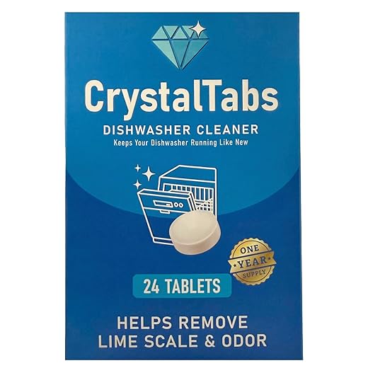 Dishwasher Cleaner Tablets – 24 Count, Fragrance-Free – Helps Remove Lime Scale & Odor, Year Supply, Eco-Safe Formula