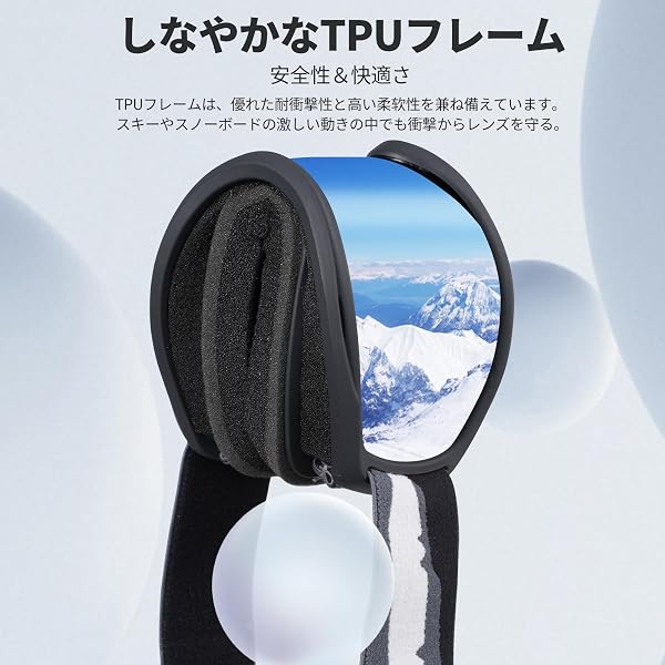 [Supertrip] スキーゴーグル スノボ ゴーグル 眼鏡対応 レディース メンズ ダブルレンズ 曇り止め UVカット 球面レンズ 耐衝撃 スキー スノーボード 登山 アウトドア - 2