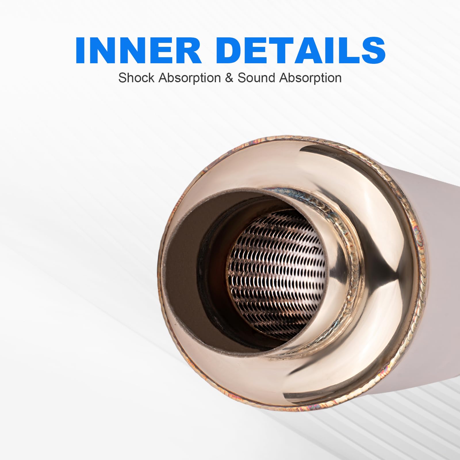 Par De Resonadores De Escape Universal De 2.25" - Acero Inoxidable 409, 23 Pulgadas De Largo, Salida Simple