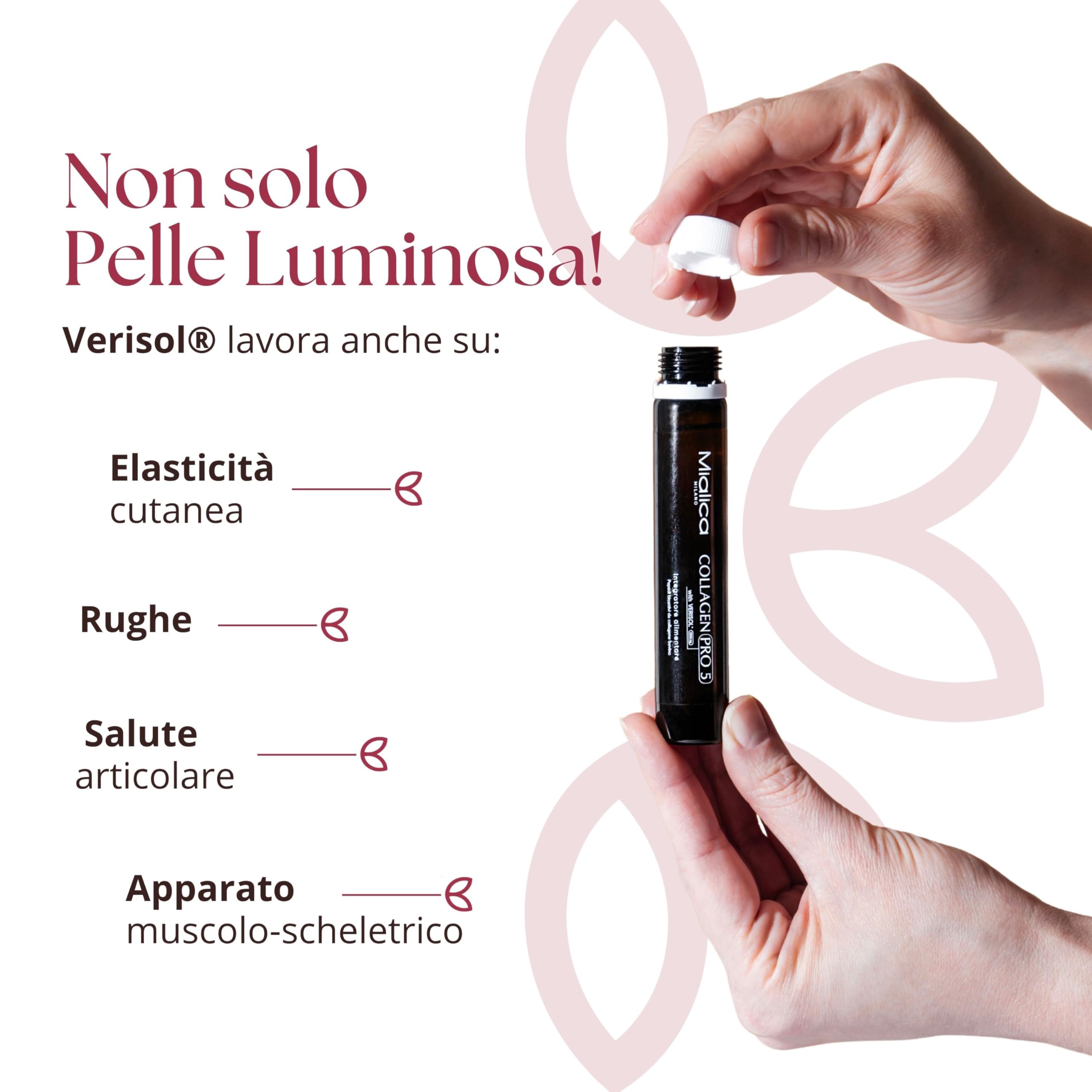Collagen PRO 5 – Integratore di Collagene Verisol con Vitamina C e 5 Attivi, Supporto per Pelle, Articolazioni e Capelli – Formula Completa Anti-Age - 15 fialoidi