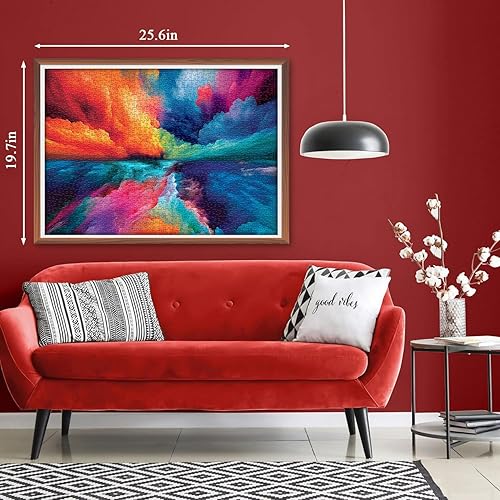 Miniatura 3 de Rompecabezas imposible para adultos de 1000 piezas, rompecabezas difíciles y difíciles para adultos, pintura de arcoíris, rompecabezas coloridos