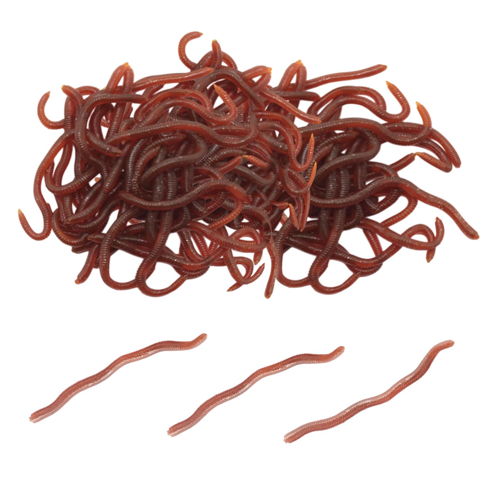 SAIIURV 200 Pieces Plastic Fake Worms Scary Props Stretchy Toy Worms for Children Halloween Decoration April Fools Day Party Fishing Halloween Party Favors Decoration (200 pcs) (200 pcs)