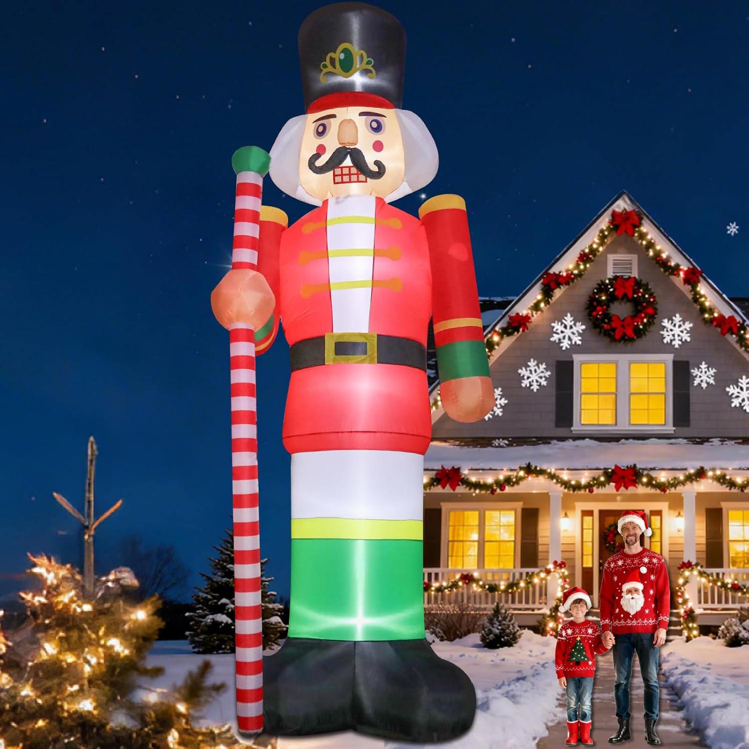 **similar to**12ft Giant Christmas Inflatables Christmas Inflatables Nutcracker Soldier Giant Blow Up Yard Decorations Christmas Inflatable with Built-in LED Lights Yard Lawn Garden Home Party Decor French Country