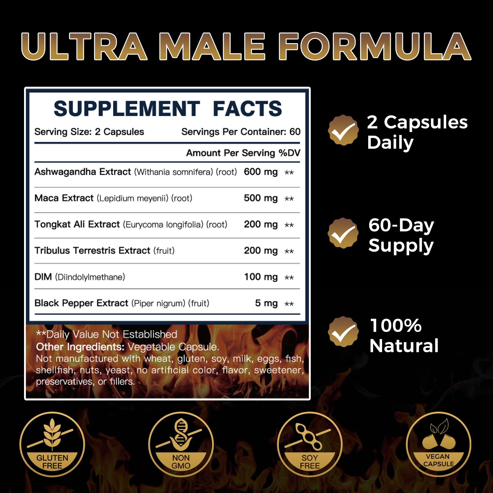 Testosterone Booster for Men, Ultra Testosterone Formula, 120 CT — Amazon image 2