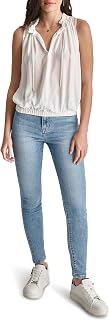 DKNY Women's Sleeveless Blouse V-Neck Comfortable