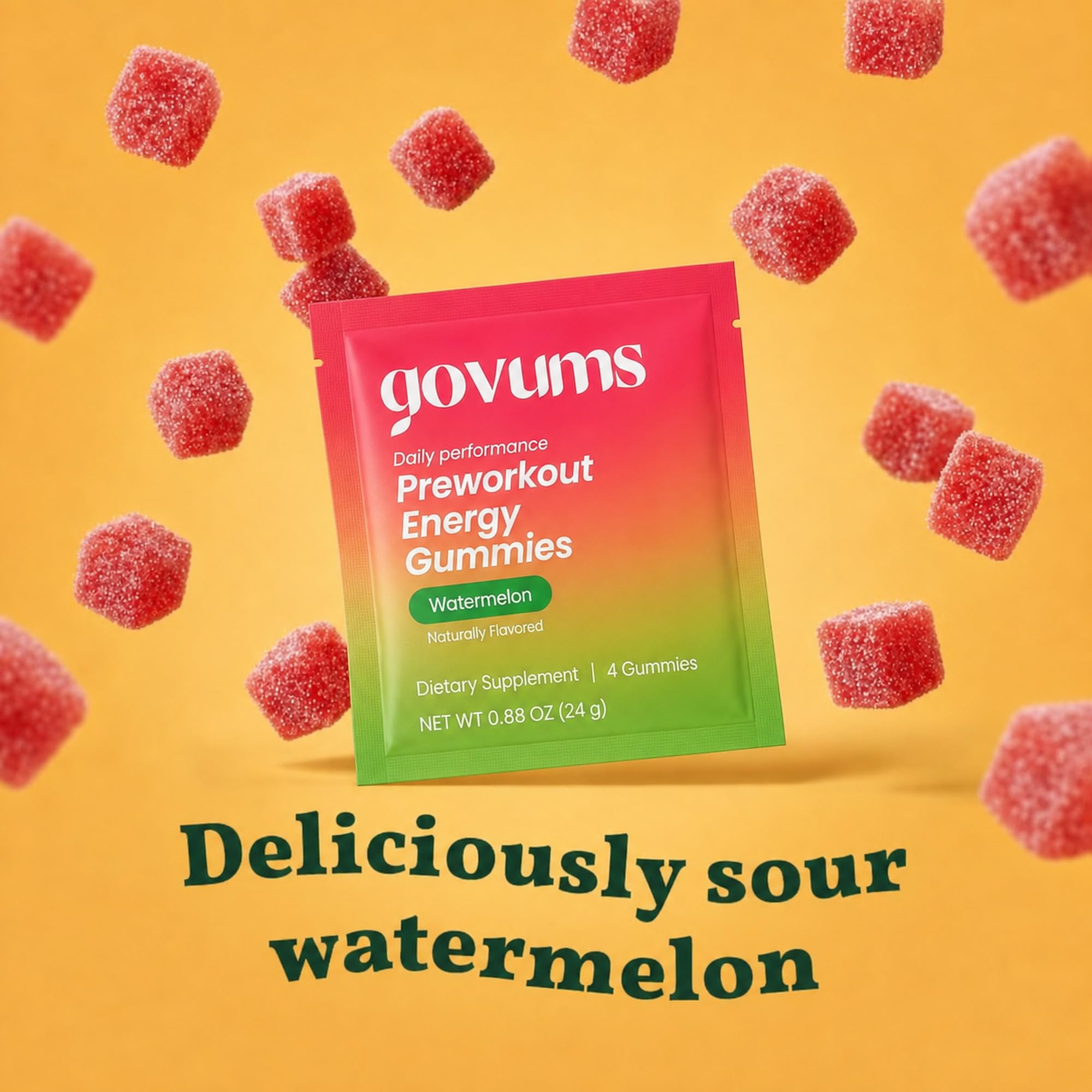 Pre-Workout Energy Gummies, 100mg Caffeine, 30 Servings, Watermelon — Amazon image 4