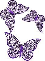 Vista 2 de 150 calcomanías 3D de mariposa 3D extraíbles para decoración de pared de baby shower, fiesta, boda, fiesta (morado)