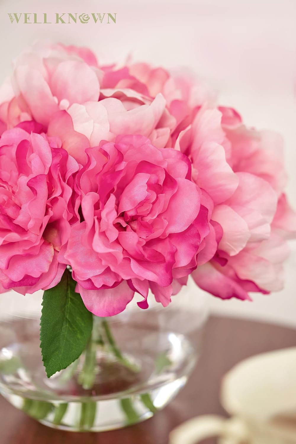 Artificial Flowers in Vase, Silk Peonies Bouquet for Vase with Faux Water, Fake Peony Pink Flower Arrangement for Home Wedding Birthday Party Dining Table Centerpiece Spring Festival Decor Mom's Gift - Image 8