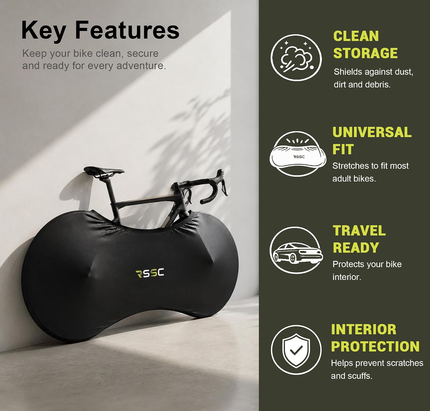 Bike Cover for Indoor Storage, High-Elastic Bicycle Cover Protective Bike Wheel Cover for Floors & Walls, Premium Bike Covers for Road & Mountain Bikes(Abstract)