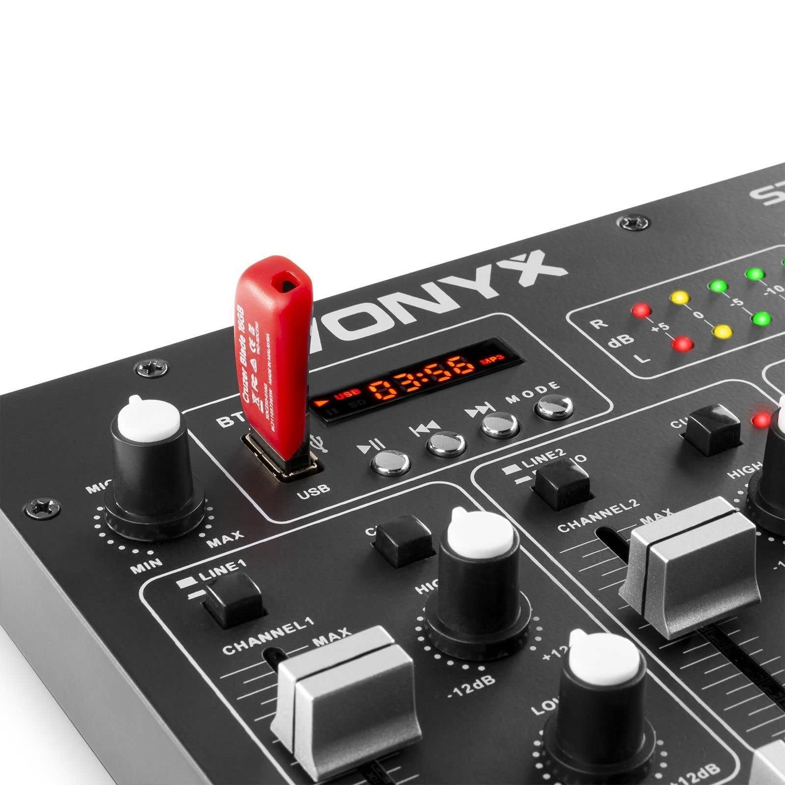 Vonyx STM2290 8-Kanal DJ Mischpult Bluetooth, DJ Mixer, Audio Mixer mit USB MP3 Player, Audio Mischpult mit Effekten, Mikrofonanschluss mit Talkoverfunktion, DJ, Musiker, Club, Bar, Gastro