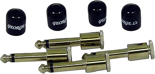 George L's Tapones de ángulo recto calibre 155 con chaquetas negras (juego de 4 piezas)