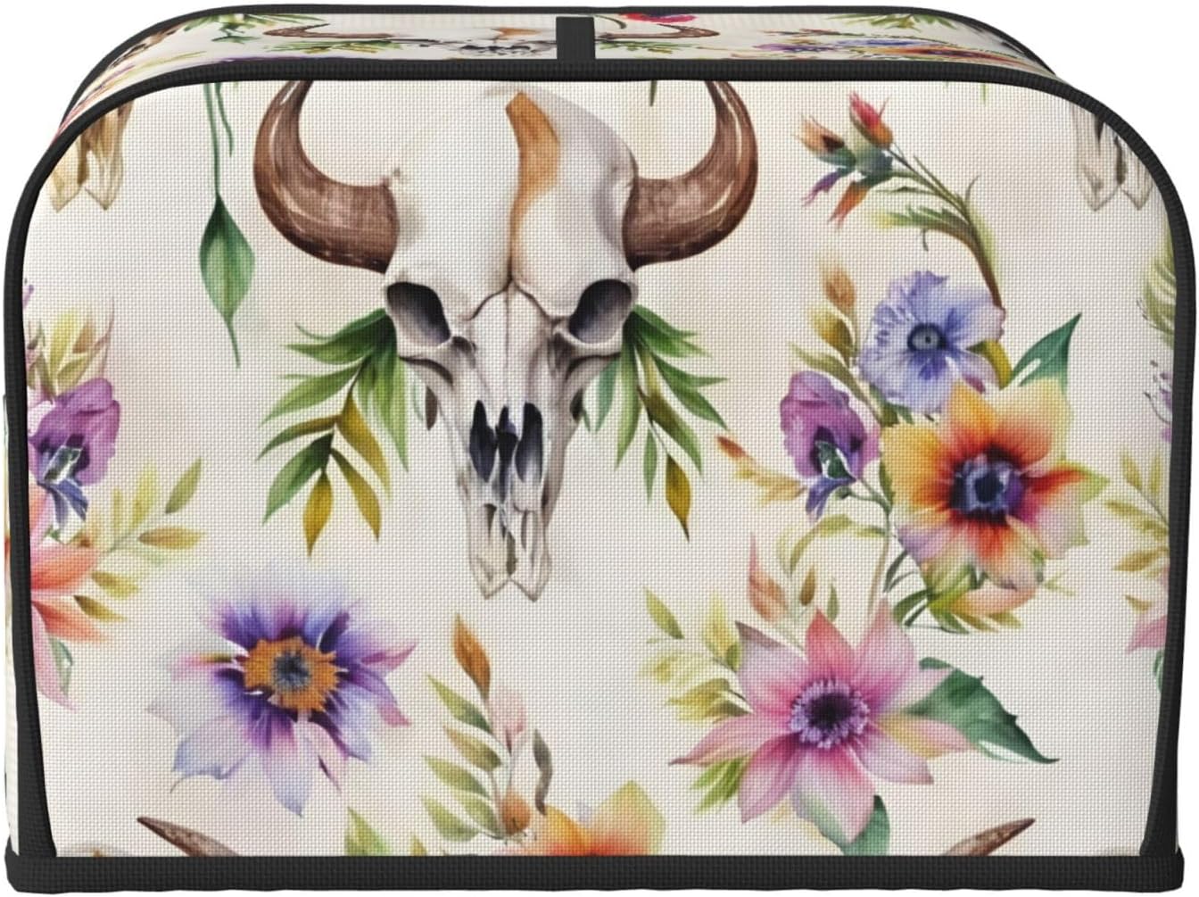 Runner Bull Skull Print 4-Slice Toaster Cover Kitchen Appliance For Bread Home Protector Daily Usability image 2