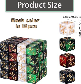 48pcs Mtg Dice, Dice & Accessories, Mtg Counters, For Magic The Gathering Dice Set Cube Loyalty Counter For Party Table Games