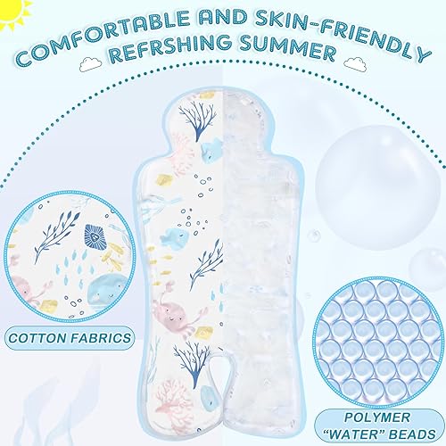Miniatura 4 de Pinkunn 4 unidades de gel para asiento de coche para bebé, tapete enfriador de cochecito de hielo, almohadilla de enfriamiento para asiento de