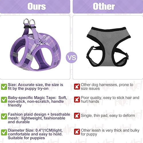 Miniatura 230 de BEAUTYZOO Juego de arnés y correa para perro, arnés reflectante para perro, sin tirones, sin estrangulamiento, para perros pequeños, medianos