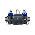 WATERFLY Fanny Pack Waist Bag: Fannie Pack 2 Water Bottle Holders Lumbar Belt Hiking Walking Running Jogging Camping Large Woman Man (Bottle Not Included)