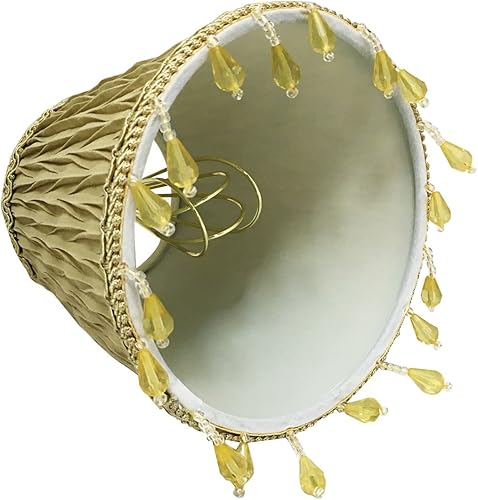 Miniatura 9 de Royal Designs, Inc. Clip on Ruche - Lámpara de araña plisada imperio, pantalla con clip de llama, CSO-1034-5EG, 3 x 5 x 4.5, cáscara de huevo, 1