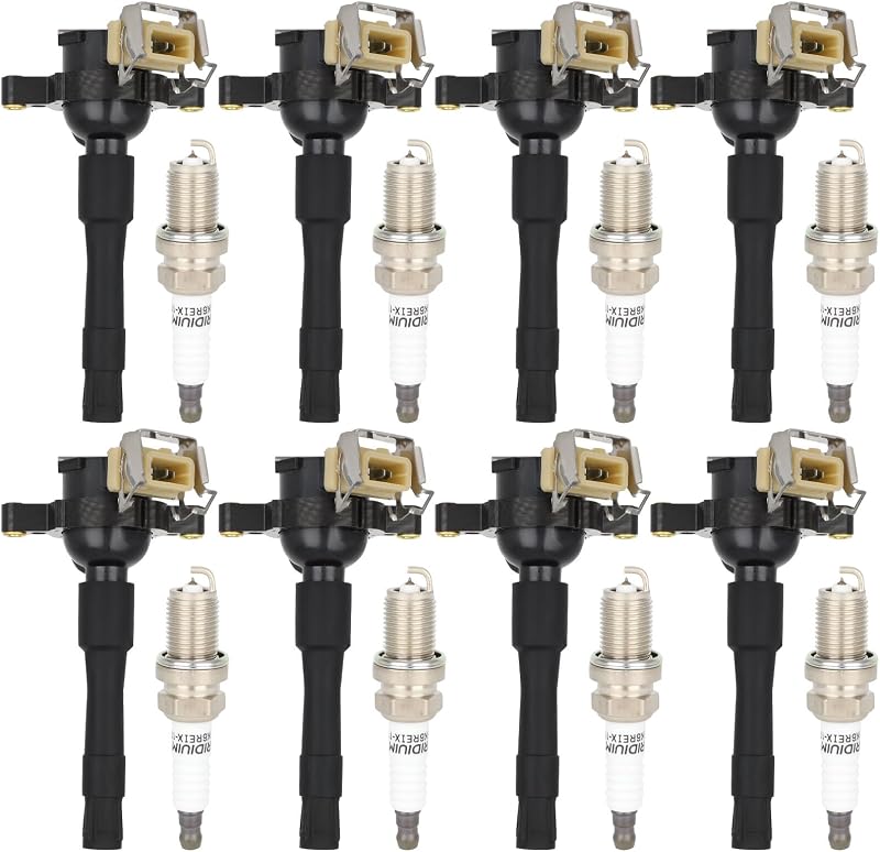 Kit de bobinas de ignição ECCPP UF354 com velas de ignição de irídio 7092 para BMW – 8 bobinas e 8 velas