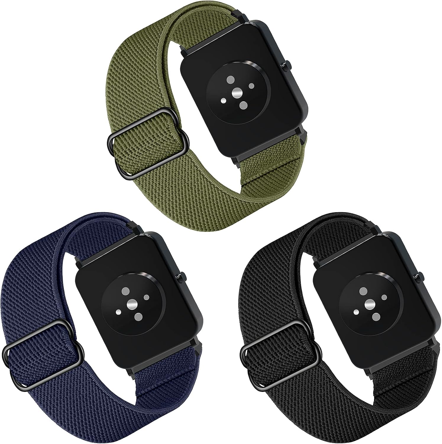 Songsier Strap Compatible with Galaxy Watch Active/Active 2 40mm / 44mm Adjustable Stretch Braided Elastics Nylon Wristband for Gear Sport / S2 Classic/Garmin Vivo Active 3 / Watch 3 41mm