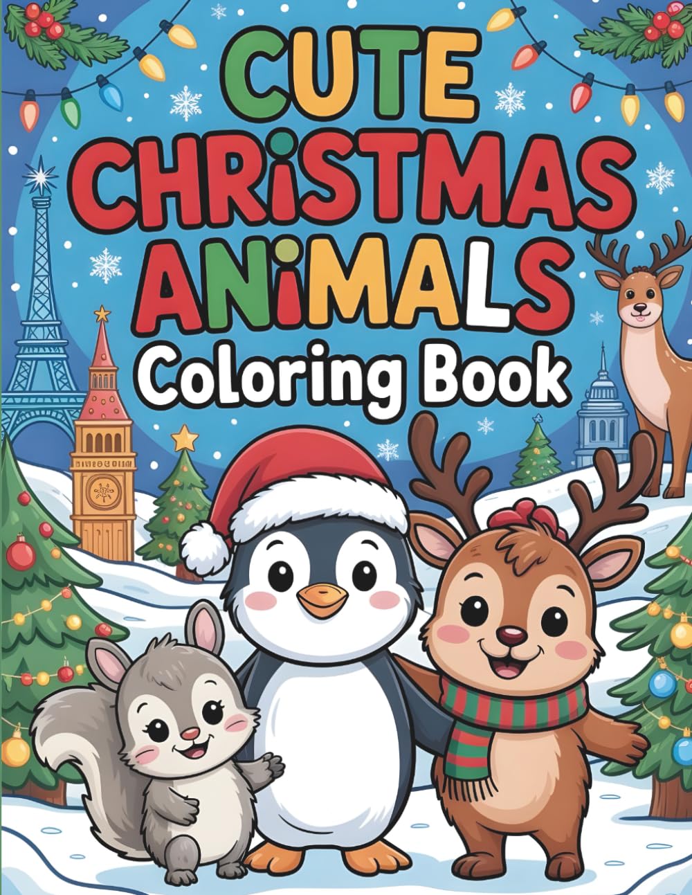Cute Christmas Animals Coloring Book: A Whimsical Winter Wonderland