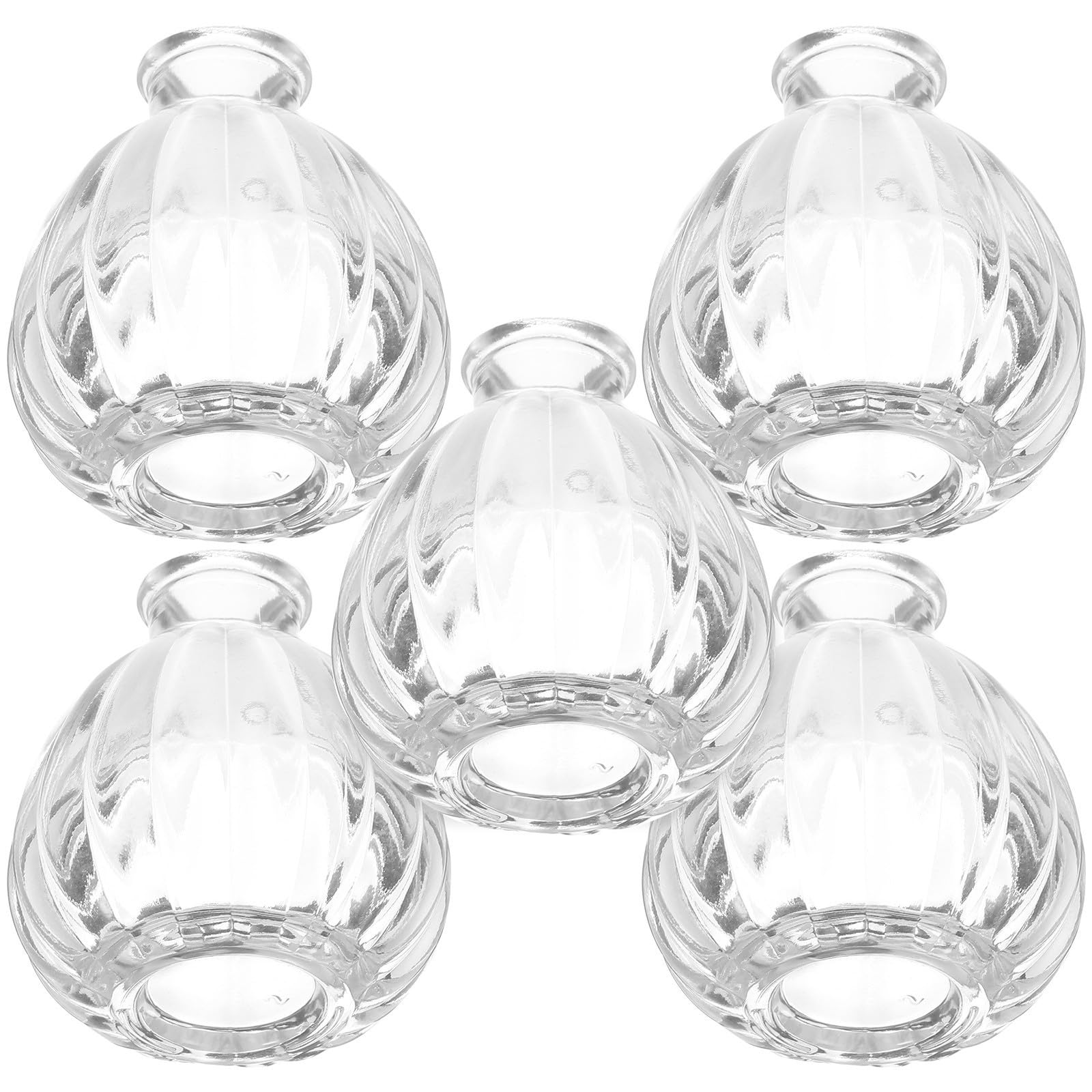 Vases à fleurs décoratifs en verre : lot de 5 petits vases design pour table