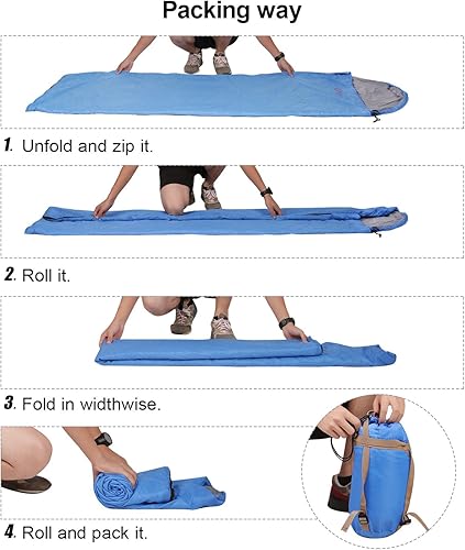 Miniatura 25 de REDCAMP Saco de dormir ultraligero para mochileros, senderismo, comodidad para adultos en clima cálido, con saco de compresión 2-Sobre