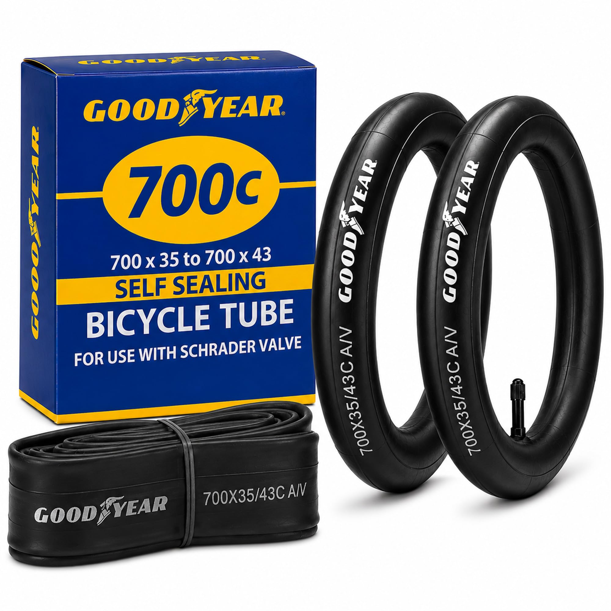 Goodyear Self-Sealing Bicycle Tube, 700c x 35/43c