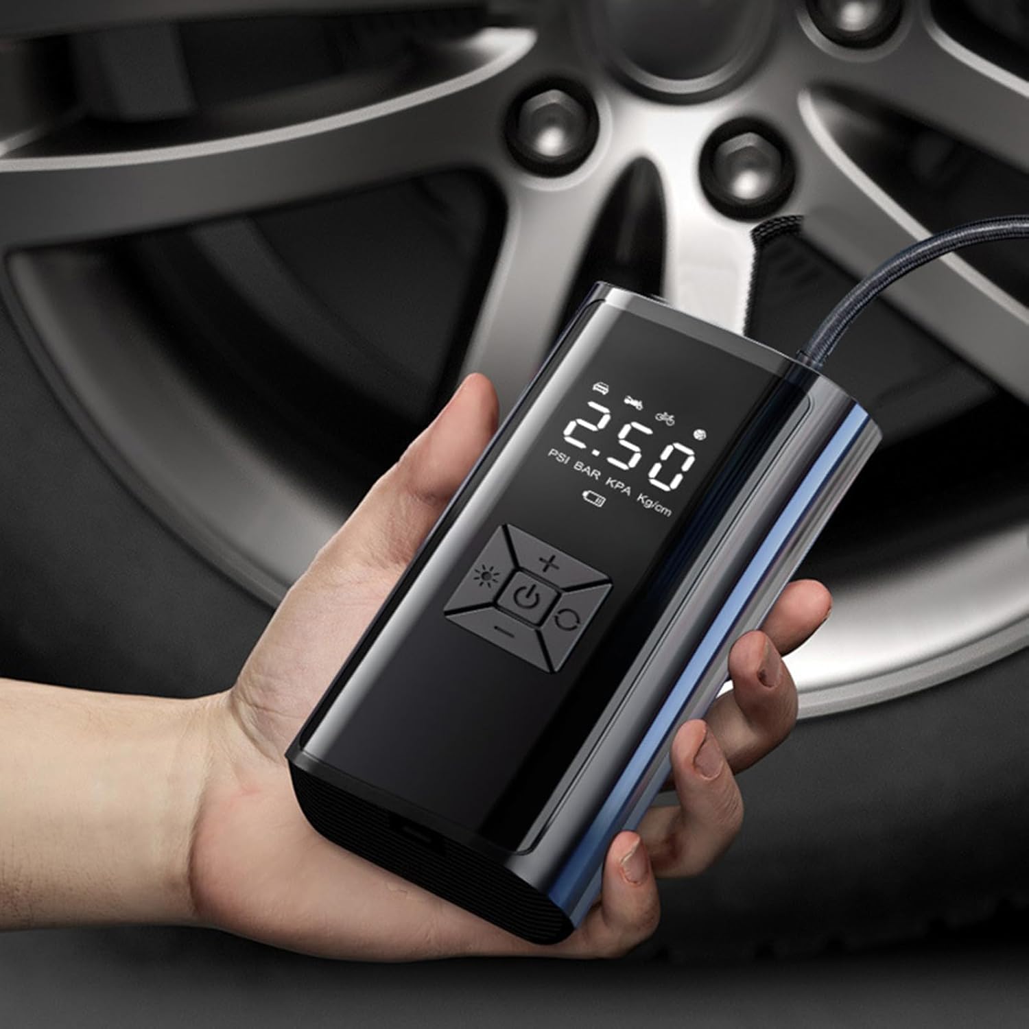 Car Air Compressor Mini-Portable Digital Electric Inflator Inflatable for Auto Motorbike Bicycle-Tire