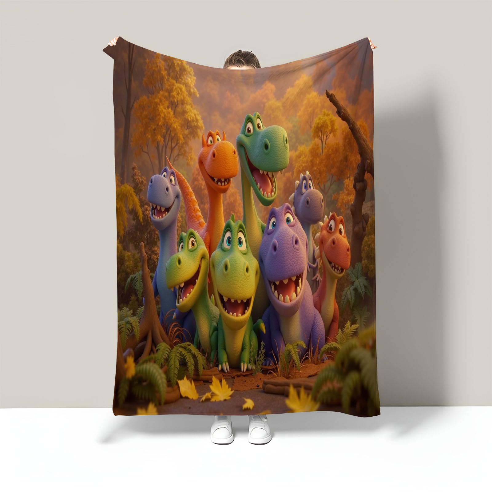 Plaid canapé flanelle douce contre le froid hivernal grande couverture lit dinosaure 220x240