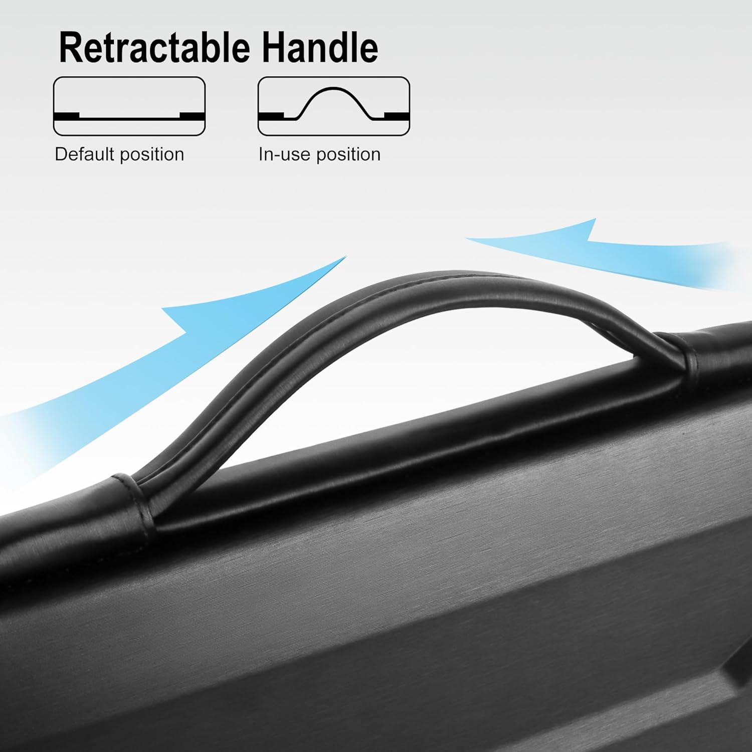 DOMISO 15.6-16 Inch Laptop Hard Case, Waterproof Shockproof Hard Shell Laptop Sleeve Protective Carrying Case with Retractable Handle for Macbook Pro/Lenovo IdeaPad Legion/HP ENVY/Dell XPS,Black - Image 5