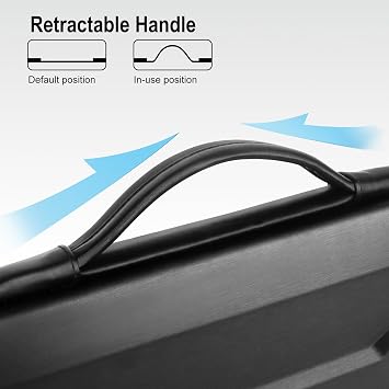 DOMISO 17-17.3 Inch Laptop Hard Case with Shoulder Strap,Waterproof Shockproof Hard Shell Laptop Sleeve Protective Case with Retractable Handle for Lenovo/HP/Dell/Asus/MSI,Black