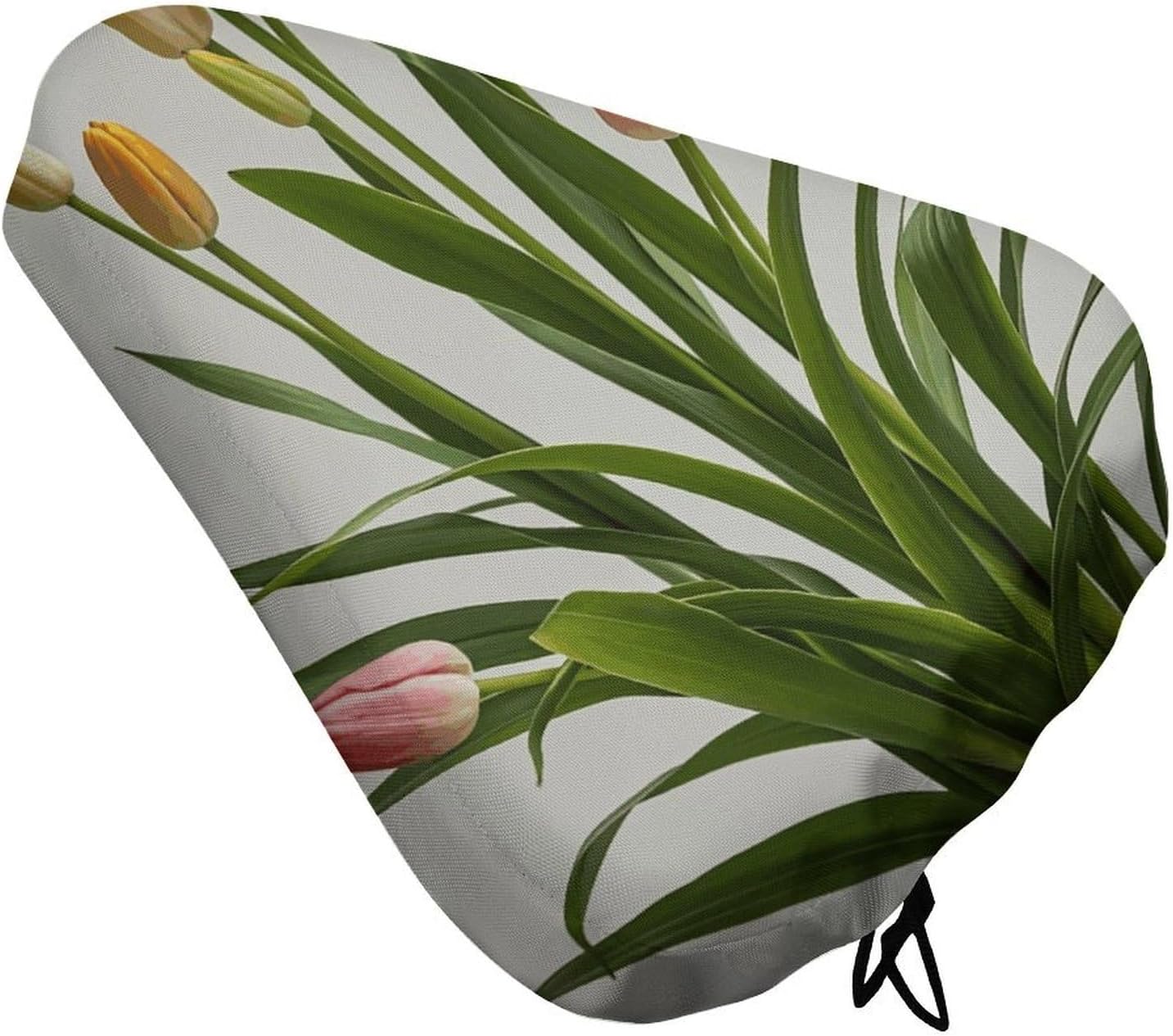 Benzoar Plants Waterproof Bike Seat Cushion with Drawstring for Women Men Soft Padded Bicycle Seat Cover for Comfort Wide Road Bike Saddles Universal Fit for Mountain Exercise