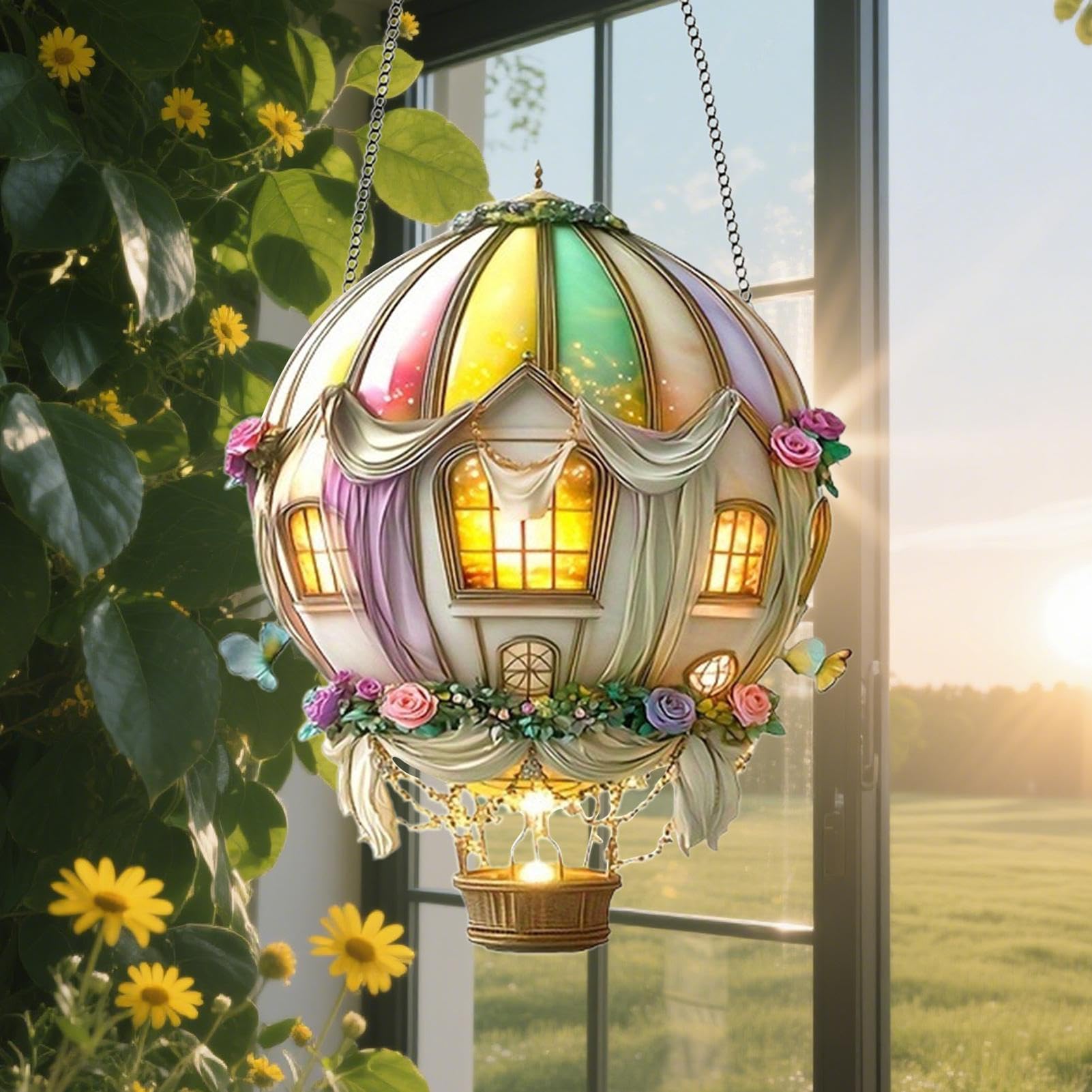 Lampa Słoneczna W Kształcie Balonu Świecąca Energią Słoneczną | 2D Dekoracyjna Świecąca Lampa dla Ogrodu Przyjęć Urodzin Ścieżek Podwórka Kobiety Mama Tarasów