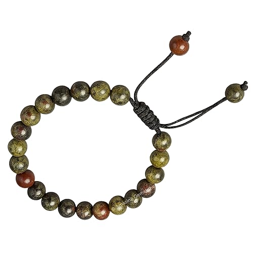 Vista 434 de Amazing Gemstone Yaxaite Bracelet for Women Men's Gifts - Protection Healing Crystal Bracelet - 8mm Gemstone Beaded Adjustable Bracelet Pulseras