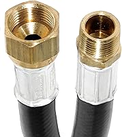Vista 7 de Flame King Conjunto de manguera de plástico termoplástico de propano de 24 pulgadas, diámetro interior de 3/8 pulgadas, MPT de 3/8 pulgadas x brida