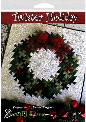 Needlelove Twister Holiday usando el patrón de herramientas de molinetes primitivos