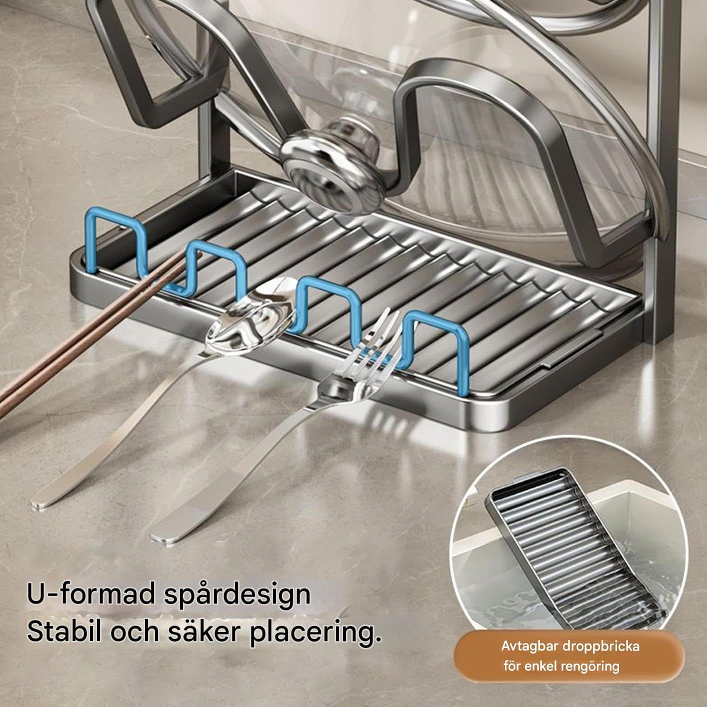 Organizer Für Topfdeckel Mit Tropfschale, Platzsparende Und Non-Slip