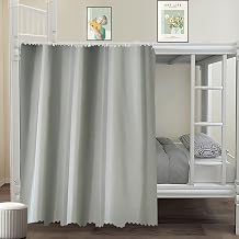Blackout Bottom Bunk Bed Curtains Loft Canopy Cover Privacy,Grey