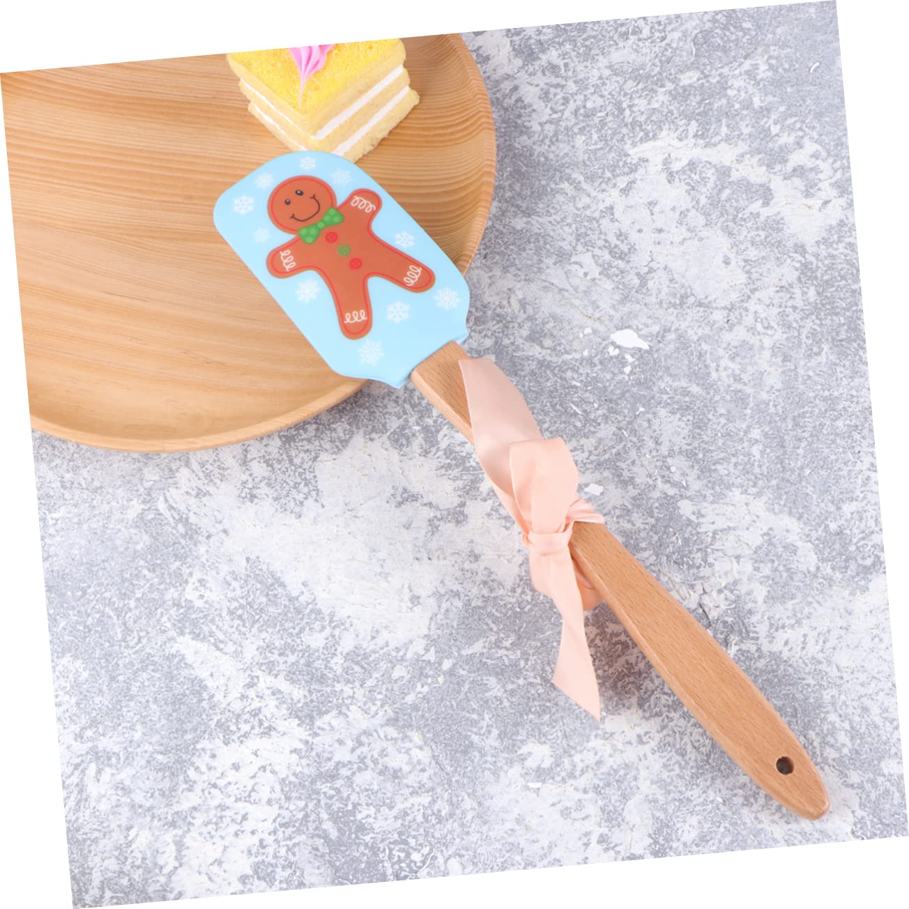 ABOOFAN 6 Stück Weihnachtlicher Silikon Spatel mit Holzgriff Festliche Butter und Cremeschaber Flexible Küchenhelfer für Backen Dekorieren und Teigschaben als und Küchenaccessoire