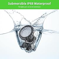 Vista 5 de Luz de estanque RGB, luces de fuente que cambian de color, luces sumergibles, IP68, impermeable, multicolor, regulable, utilizada para focos