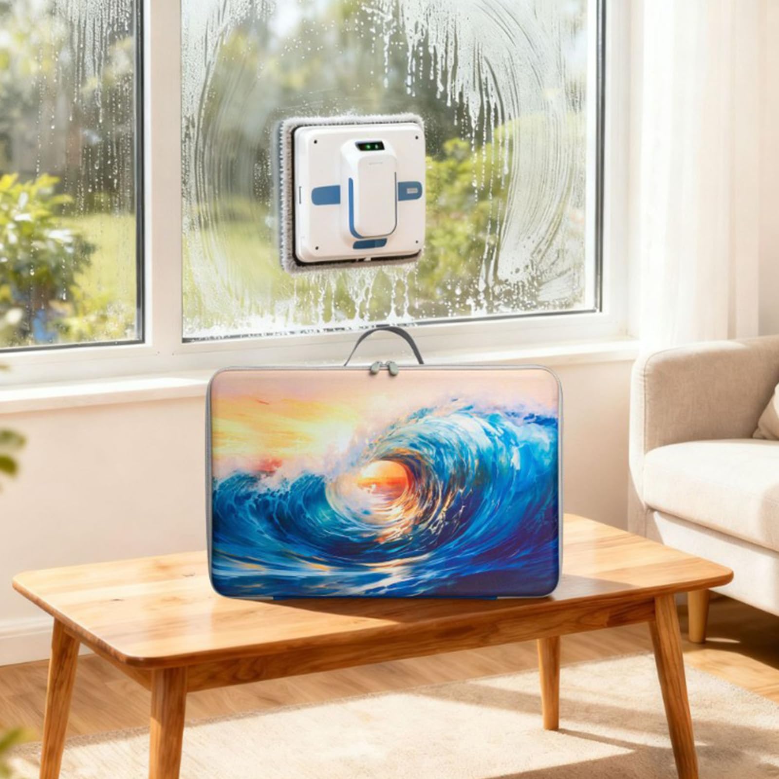Borsa portaoggetti leggera e portatile per lavavetri robot W1S/W2S con comoda maniglia di facile accesso per la borsa degli accessori per la casa