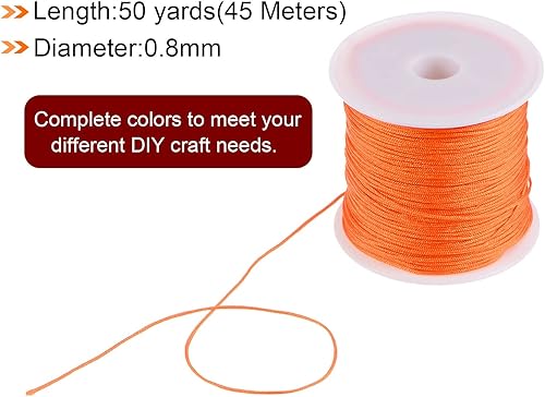 Miniatura 7 de HARFINGTON 4 rollos de hilo de nailon para anudar 0.031 in, 50 yardas de nailon trenzado para manualidades, cuerda de satén para pulsera, collar,