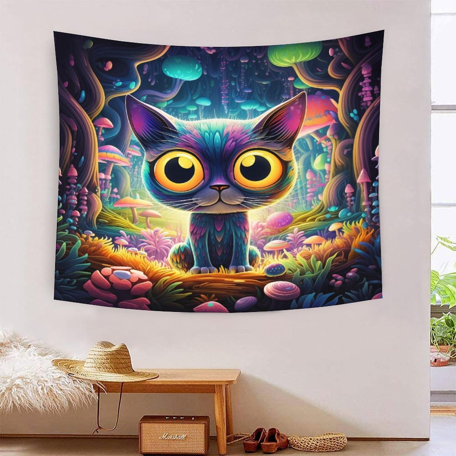Serviette de plage tapisserie murale chat tissu grand format 3D - 7