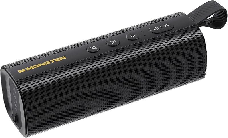 parlante Bluetooth Monster S290, parlante Bluetooth portátil con sonido estéreo de 30 W, Bluetooth 6.0, tiempo de reproducción de 20 H, emparejamiento TWS, tarjeta AUXILIAR/TF de soporte, parlante inalámbrico impermeable IPX6 para el hogar, viajes