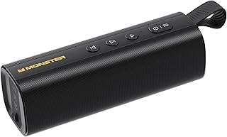 Monster S290 Bluetooth Speaker, Portable Bluetooth Speaker With 30W Loud Stereo Sound, Bluetooth 6.0, 15H Playtime, TWS Pairing, Support AUX/TF Card, IPX6 Waterproof Wireless Spea…