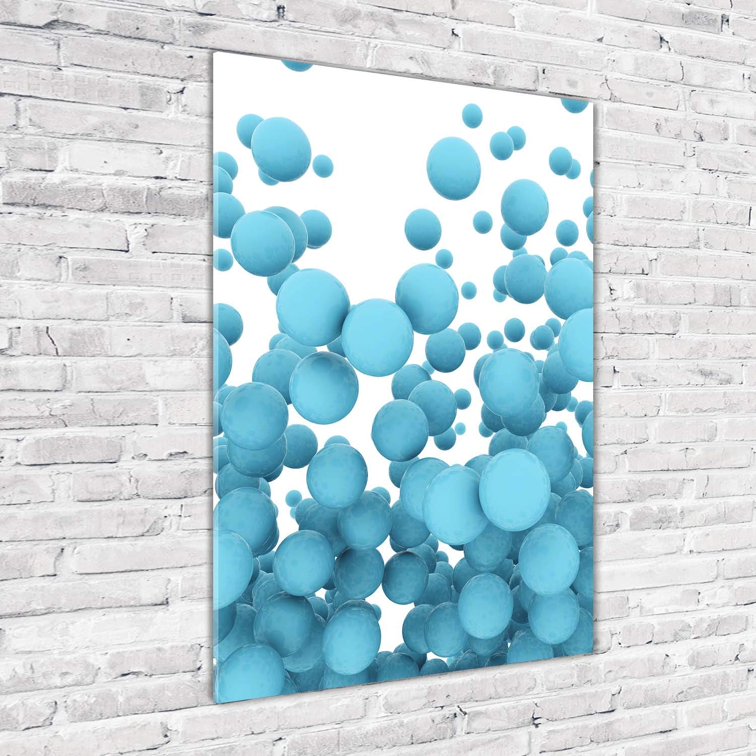 Tulup Impresión en vidrio - 60x120cm - Cuadro sobre Vidrio - Pinturas en Vidrio - Cuadro en Vidrio - Impresiones sobre Vidrio - Cuadro de Cristal - Arte: Moderno Y Clásico - Azul - Bolas De Abstracción